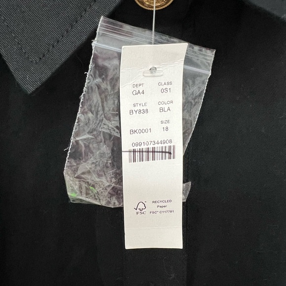 NEW NWT J Crew Short Sleeve Shirt Dress Chino Size 18 Gold Buttons Retail $128 - Picture 4 of 4